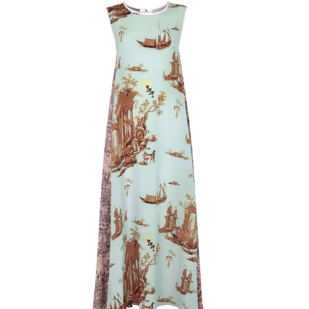 Printed Silk Trapeze Dress